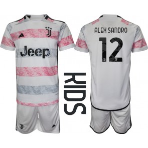 Juventus Alex Sandro #12 Replica Away Stadium Kit for Kids 2023-24 Short Sleeve (+ pants)